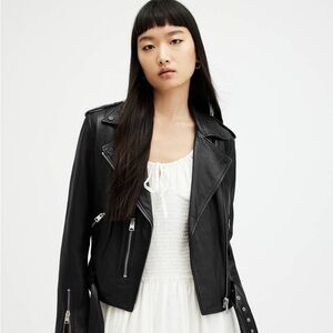 All Saints Balfern Leather Jacket Sz 10/40